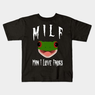 oh man i love frog with smiling frog Kids T-Shirt